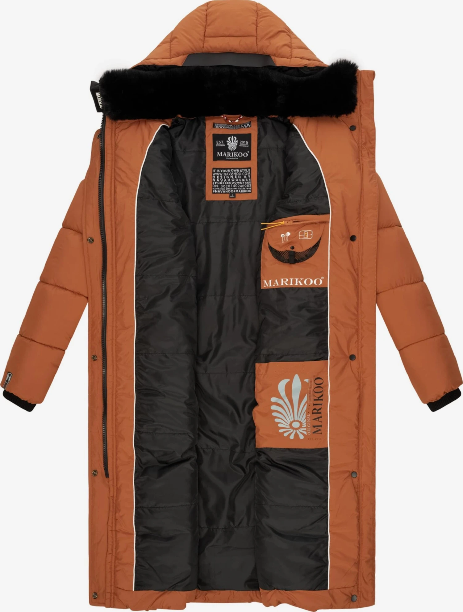 Marikoo Manteaux Dhiver Manteau D’hiver Femme Cognac 6 Marikoo Manteaux Dhiver Manteau D’hiver Femme Cognac – Image 6