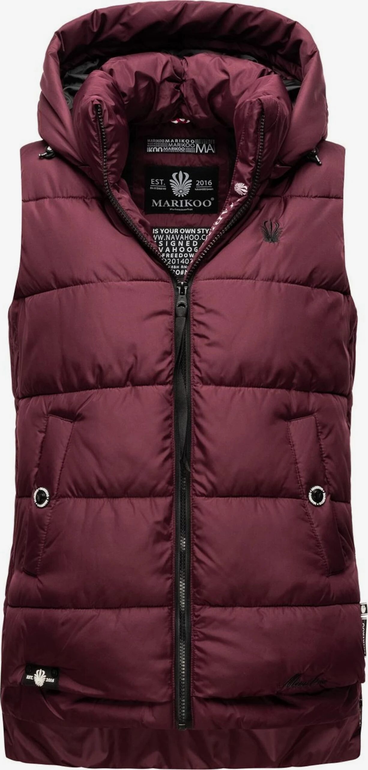 Marikoo Vestes Sans Manches Gilet Zarinaa Femme Bordeaux 1 Marikoo Vestes Sans Manches Gilet Zarinaa Femme Bordeaux