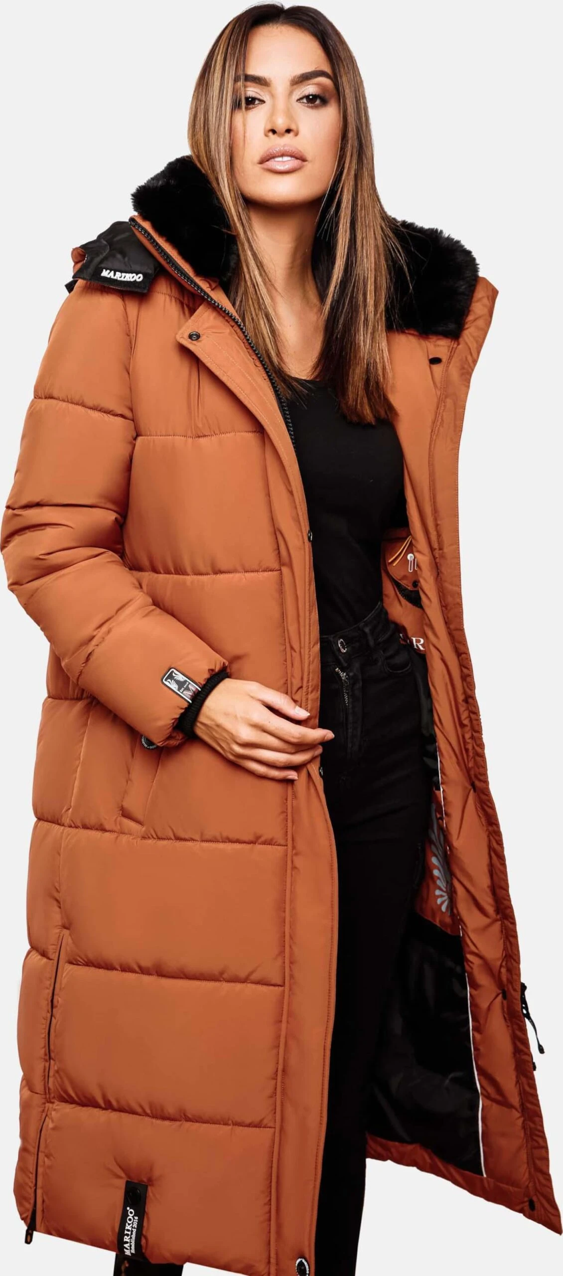 Marikoo Manteaux Dhiver Manteau D’hiver Femme Cognac 10 Marikoo Manteaux Dhiver Manteau D’hiver Femme Cognac – Image 10