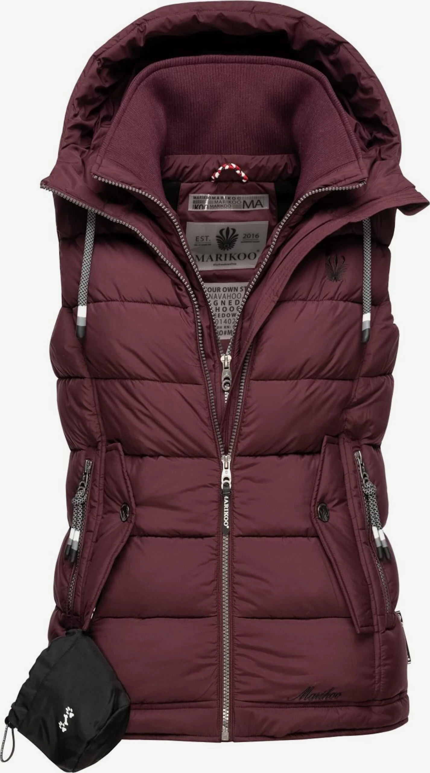 Marikoo Vestes Sans Manches Gilet Taisaa Femme Bordeaux 1 Marikoo Vestes Sans Manches Gilet Taisaa Femme Bordeaux