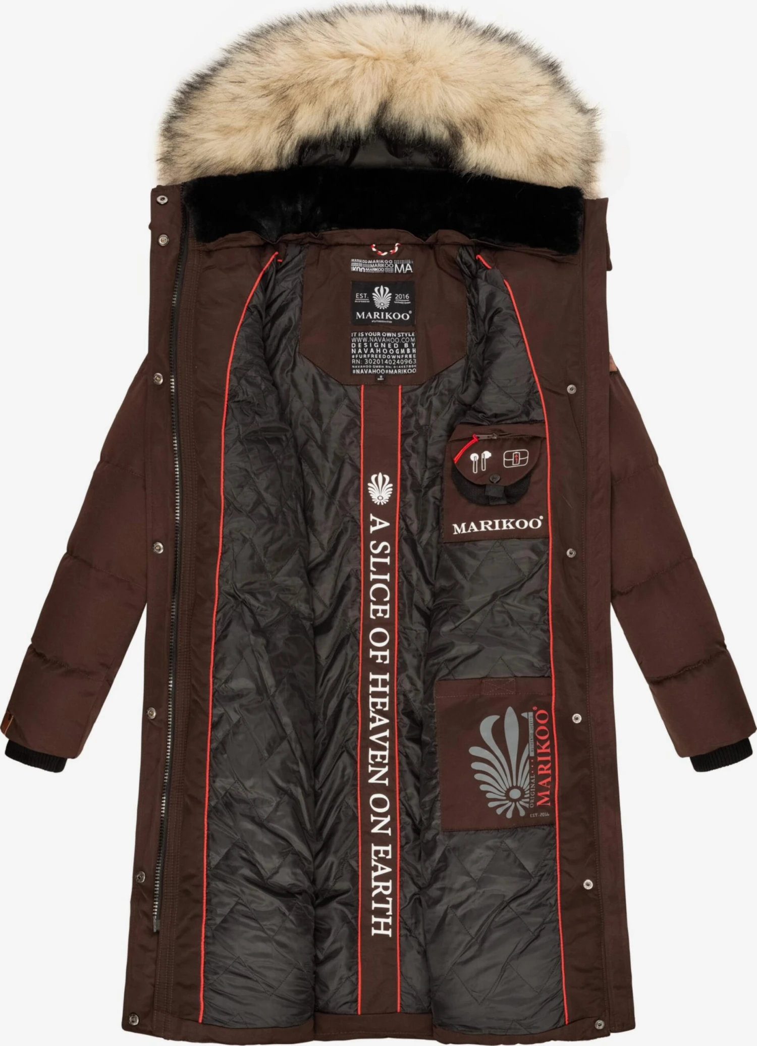 Marikoo Manteaux Dhiver Manteau D’hiver Schneesternchen Femme Marron 5 Marikoo Manteaux Dhiver Manteau D’hiver Schneesternchen Femme Marron – Image 5