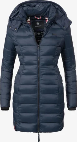 Marikoo Manteaux Courts Manteau D’hiver Abendsternchen Femme Bleu Nuit