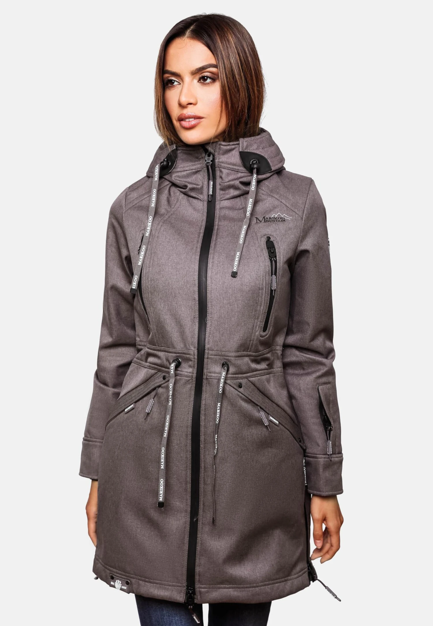Marikoo Parkas Parka Mi-saison Femme Gris Foncé 7 Marikoo Parkas Parka Mi-saison Femme Gris Foncé – Image 7