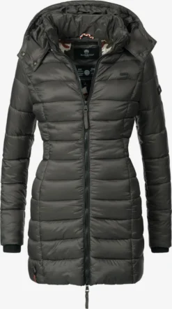 Marikoo Manteaux Courts Manteau D’hiver Abendsternchen Femme Anthracite