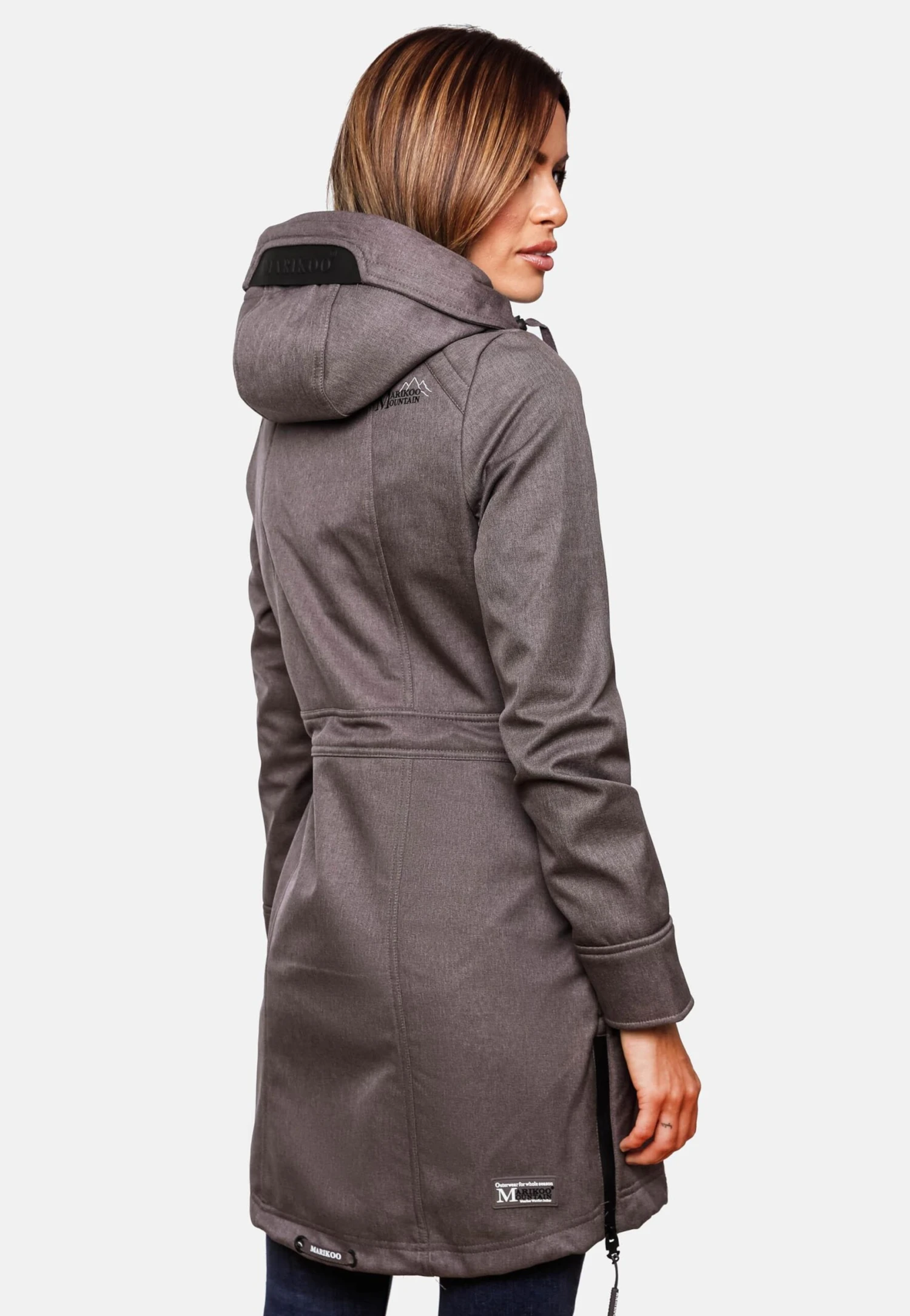 Marikoo Parkas Parka Mi-saison Femme Gris Foncé 8 Marikoo Parkas Parka Mi-saison Femme Gris Foncé – Image 8