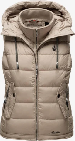 Marikoo Vestes Sans Manches Gilet Taisaa Femme Taupe