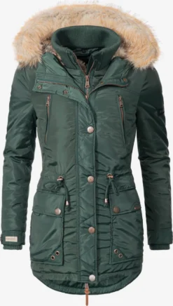Marikoo Parkas Parka D’hiver Grinsekatze Femme Vert Foncé