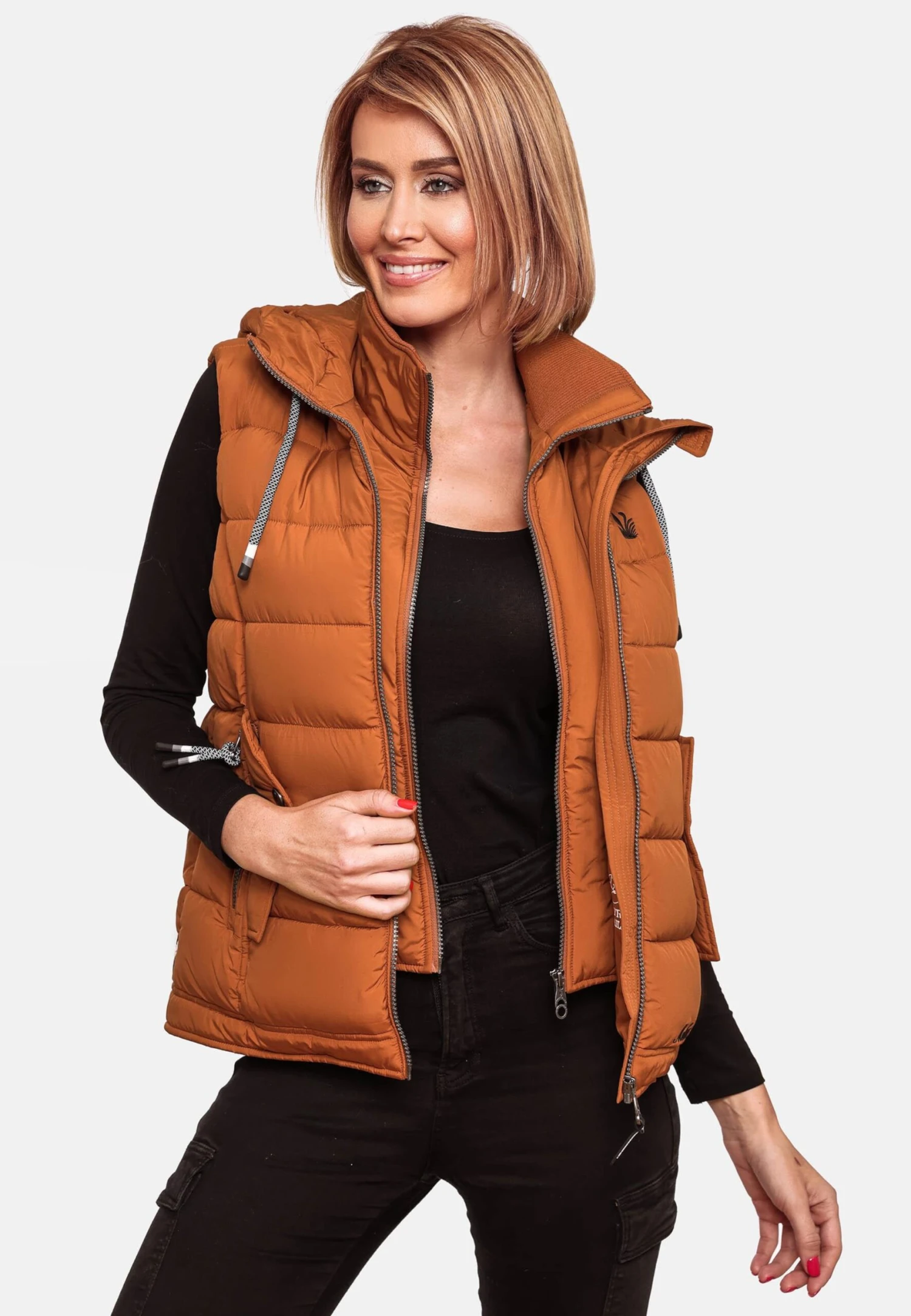 Marikoo Vestes Sans Manches Gilet Taisaa Femme Caramel 10 Marikoo Vestes Sans Manches Gilet Taisaa Femme Caramel – Image 10