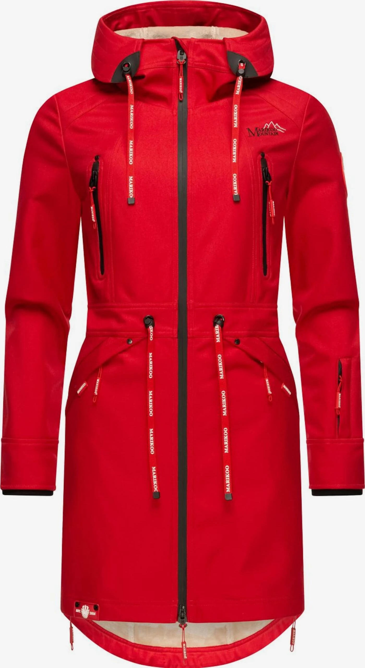 Marikoo Parkas Parka Mi-saison Femme Rouge Feu 1 Marikoo Parkas Parka Mi-saison Femme Rouge Feu