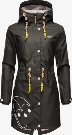 Marikoo Manteaux De Pluie Manteau Fonctionnel Femme Noir