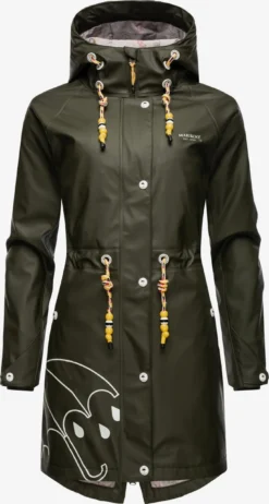 Marikoo Manteaux De Pluie Manteau Fonctionnel Femme Olive