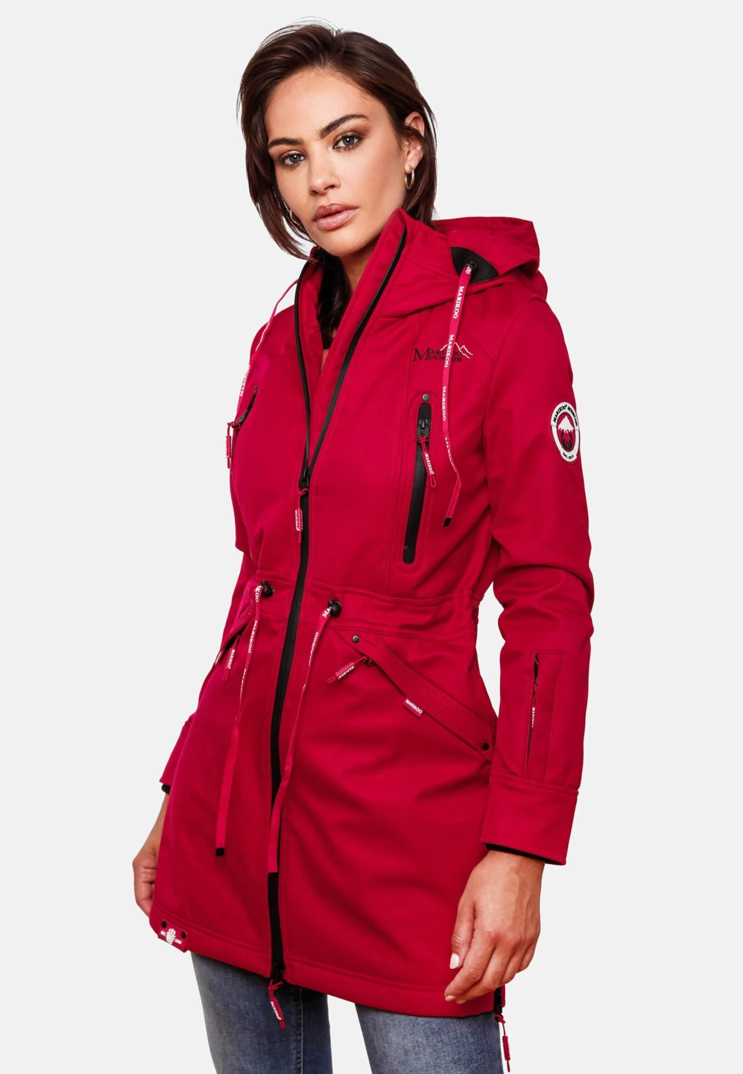 Marikoo Parkas Parka Mi-saison Femme Rouge Feu 6 Marikoo Parkas Parka Mi-saison Femme Rouge Feu – Image 6