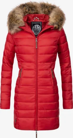 Marikoo Manteaux Dhiver Manteau D’hiver Rose Femme Rouge