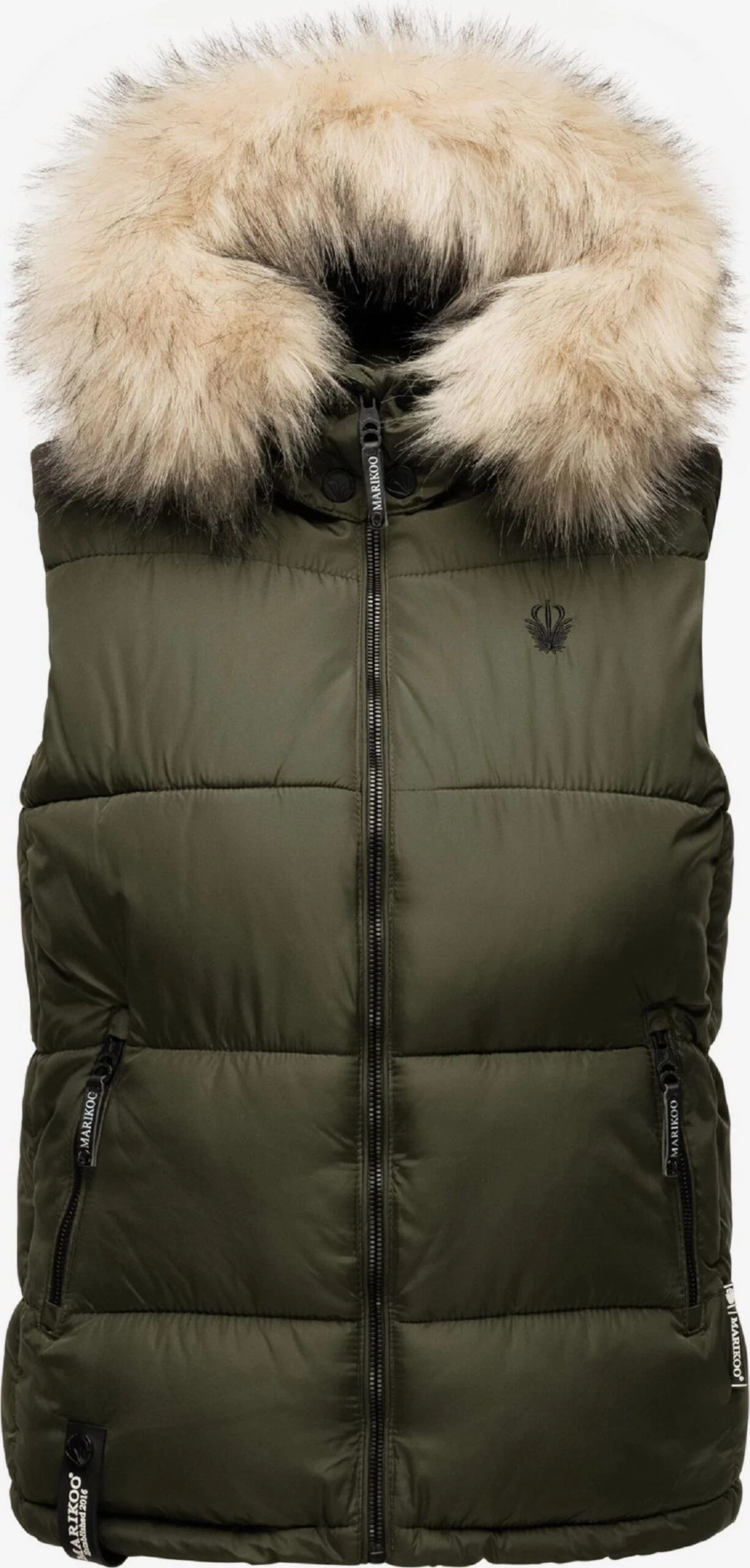 Marikoo Vestes Sans Manches Gilet Eisflöckchen Femme Olive 6 Marikoo Vestes Sans Manches Gilet Eisflöckchen Femme Olive – Image 6
